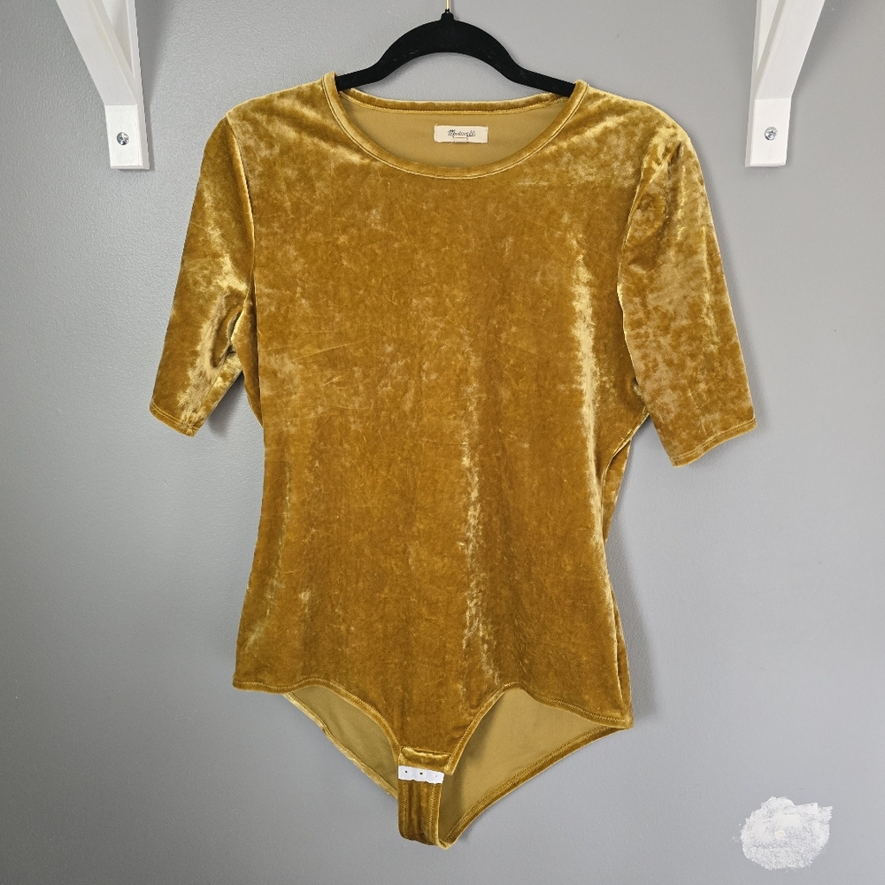 Madewell Velvet Gold Bodysuit